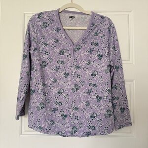 Lands end Purple Floral Women's pajama set